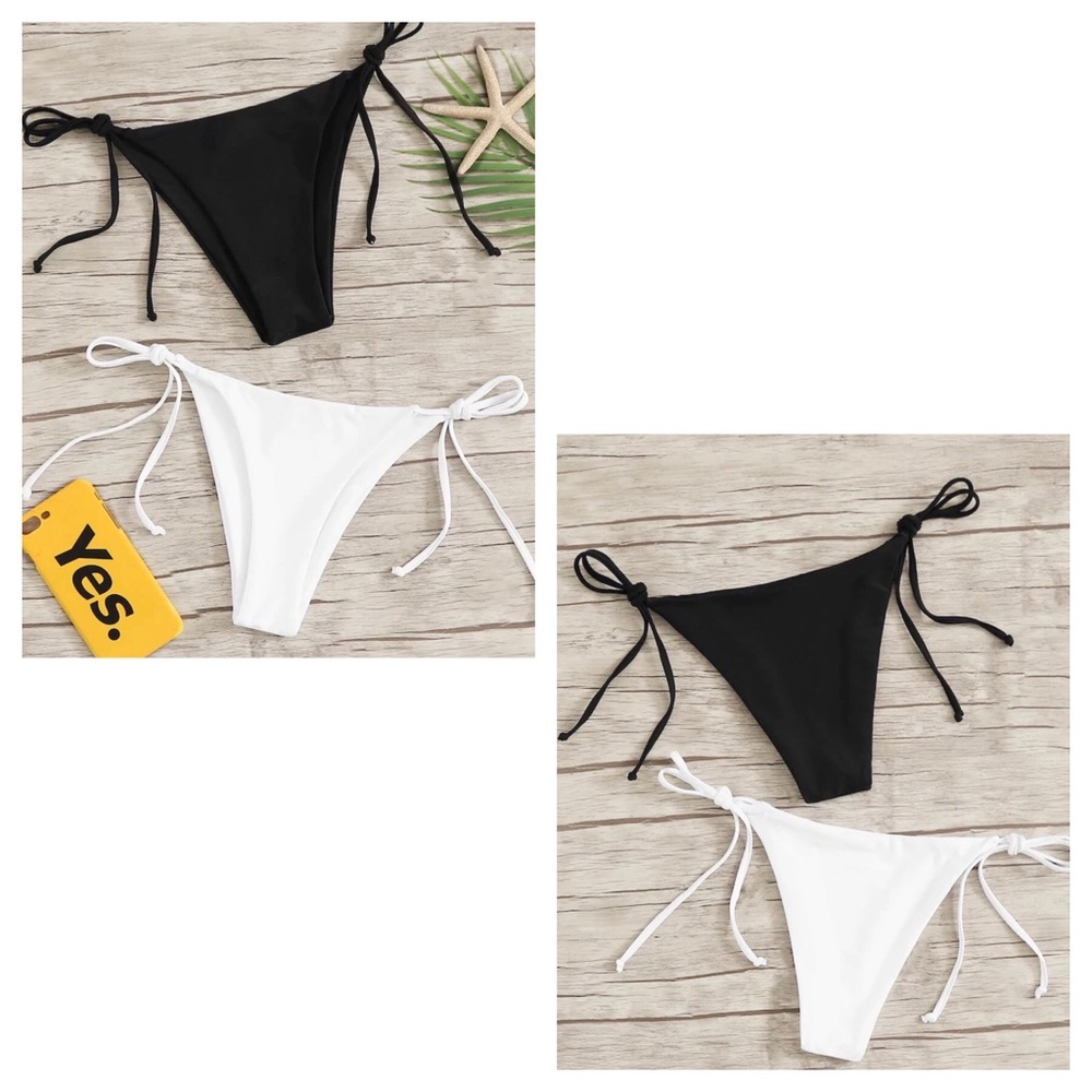 Black & white bikini bottoms. Both sz small. NWOT.